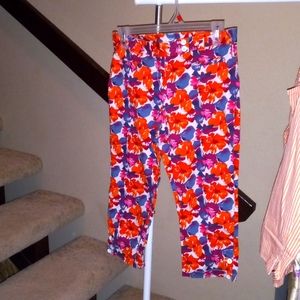 Loft Floral Capri Pants Size 4P